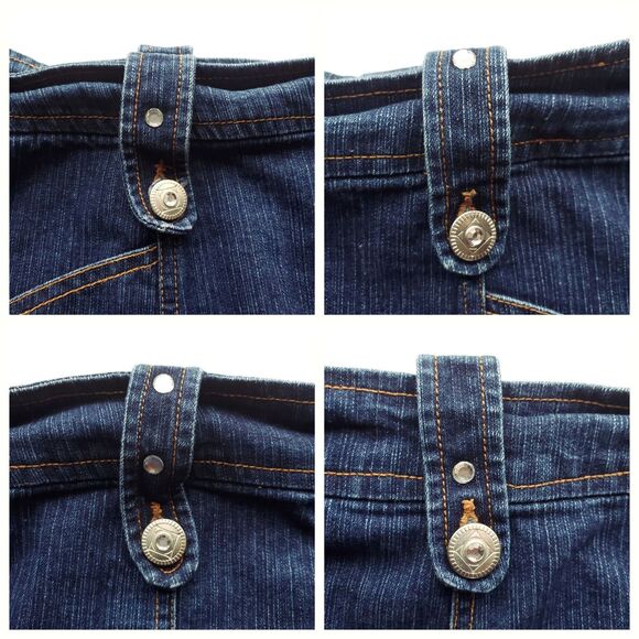 Denim d Gree Maxi Skirt Women 16 Blue Jean Cotton Blend Rhinestone Pleat Cowgirl - Picture 13 of 13